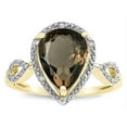 thumbnail image 2 of Star K � Vintage Look Halo Large 11x8 Pear Shape Genuine Smoky Quartz Ring, 2 of 9