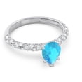 thumbnail image 3 of 1.30 Ct Fine Cut (F-G/VS1) Natural Diamond Blue Topaz Gemstone Anniversary Ring for Women Solid 14K White Gold Size 10 by Diamond-Capitals, 3 of 8