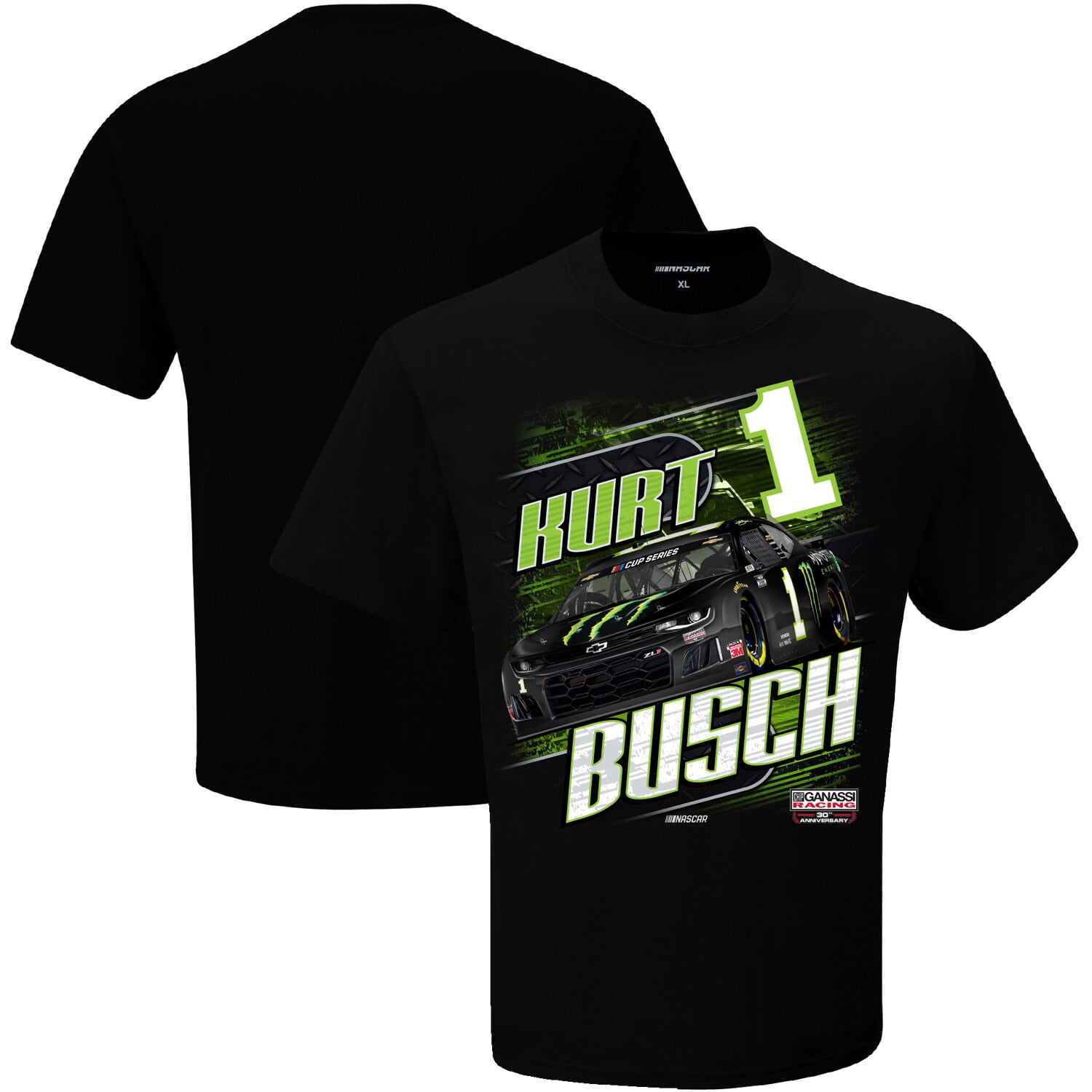 Kurt Busch Checkered Flag Camber T-Shirt - Black
