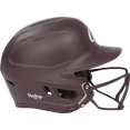 thumbnail image 2 of Rawlings Mach Hi-Viz 1-Tone Batting Helmet with Attached Face Guard - Matte | Maroon | Junior, 2 of 3