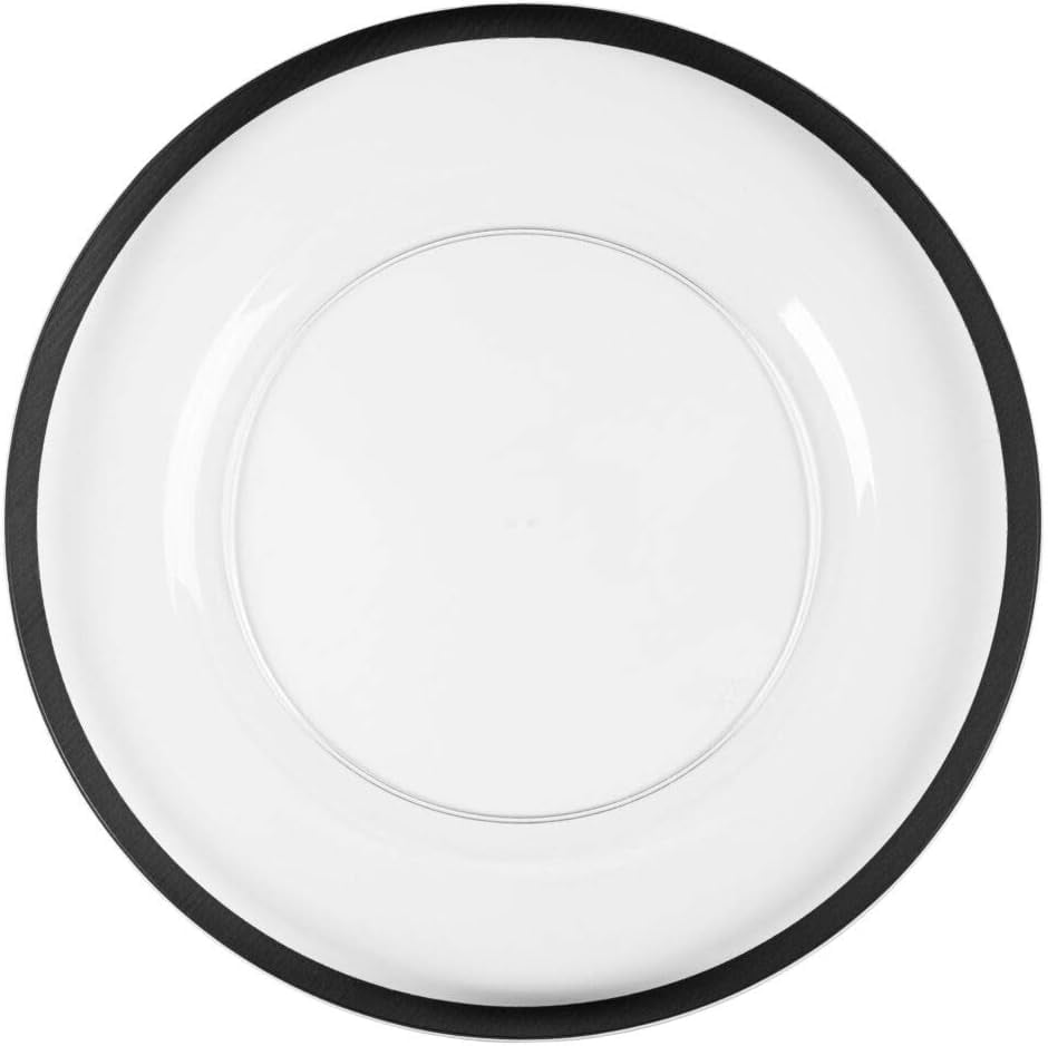 (48 PACK) EcoQuality 13" inch Round Clear Plastic Charger Plates with