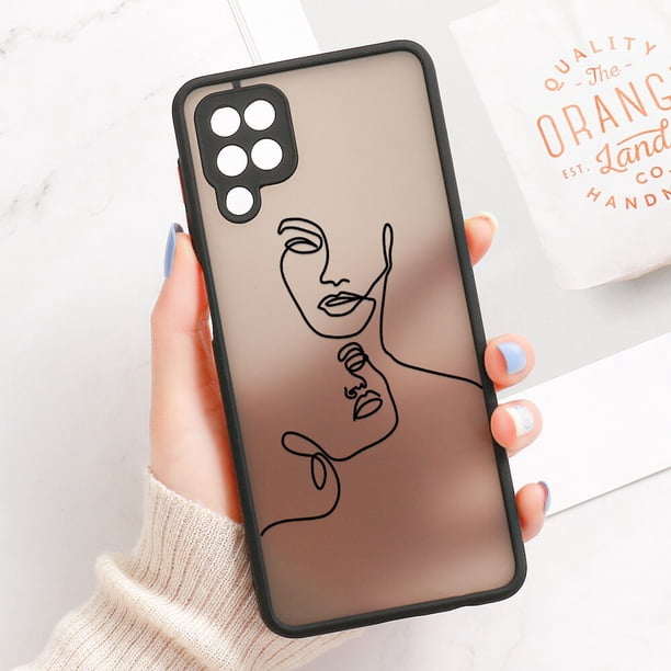 Funda de línea de cara abstracta para Samsung, cubierta dura mate para Galaxy A50, A12, M31, A70, A03S, A30, A20, A11, M11, Note 20, Ultra, 10 Plus, 8, 9 qiuyongming unisex