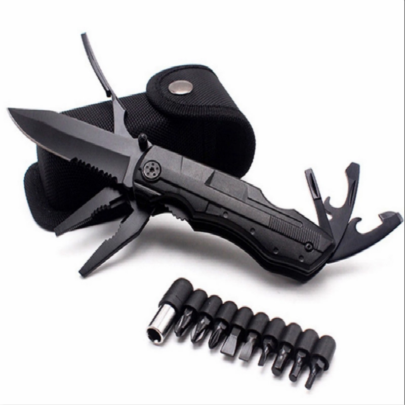 Survivor Multi Tool, Includes Pliers, Knife, Multitool for Outdoor Camping, Fishing, Hunting, Hiking(Black) - image 1 of 8