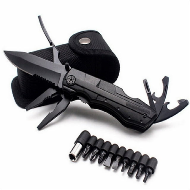 Survivor Multi Tool, Includes Pliers, Knife, Multitool for Outdoor Camping, Fishing, Hunting, Hiking(Black)