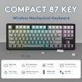 thumbnail image 2 of ATTACK SHARK M87PRO Wireless Mechanical Gaming Keyboard,Hot Swappable Gasket RGB Custom Keyboard,Linear Switch&Side Printed PBT Keycaps,BT5.0/2.4Ghz/Type-C,5000mAh Battery for Win Mac,Gradient Black, 2 of 9
