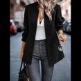 thumbnail image 4 of Chaqueta Blazer Informal de Oficina para Mujer, de Larga, con Solapa y Abertura Frontal. Negro XL, 4 of 8