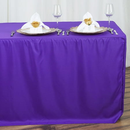 Efavormart Fitted 8 Feet Tablecloths for Kitchen Dining Catering Wedding Birthday Party Decorations Events