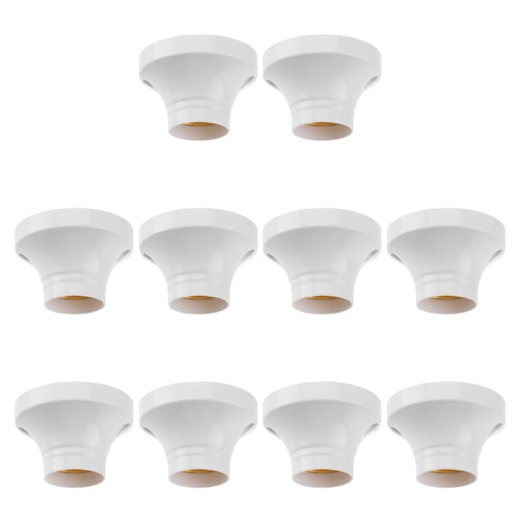 Miangastore White E27 Lamp Holder for Screw Type Bulbs Plastic and Metal Base 25 Inch Top 12 Inch