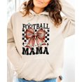 thumbnail image 5 of Football Mama Hoodie for Women Cute Coquette Bow Game Day Football Mom Pullover Sweatshirt, Sand Hoodie, L, 5 of 8