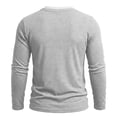 thumbnail image 5 of CQONEPT Mens Henley Sweater Long Sleeve Waffle Button Up Tunic Tee Casual Knit Pullover Soft Stretch Fall Winter Tops Gray XL, 5 of 6