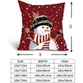 thumbnail image 4 of Red Winter Throw Pillow Covers 18x18 Inch Set of 2 Christmas Snowman Pillow Covers Snowflake Farmhouse Pillowscase Cotton Linen Square Cushion Cover for Sofa Couch Bedroom Living Room Home Decoration, 4 of 6