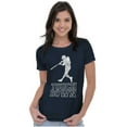 thumbnail image 3 of Funny Touch Down Baseball Swing Joke Womens Slim Fit Graphic Tee Brisco Brands X, 3 of 6