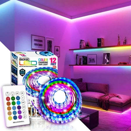 Bell + Howell Bedroom 10" USB Powered Color Changing LED Bulb Tape Light