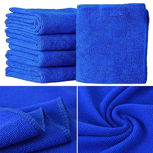 qianli 5Pcs Blue Soft Absorbent Wash Cloth Car Auto Care Microfiber
