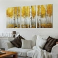 thumbnail image 2 of Nawypu Birch Tree Forest Wall Art Decor Autumn Fall Yellow Modern Artwork Canvas Painting Prints Pictures Home Decor For Living Room Dining Room Bedroom 12''x16''X3 Panels, 2 of 4
