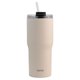 thumbnail image 1 of Termo Nuvó Doble Pared, Acero Inoxidable, Color Beige con Popote, Capacidad 600 ml, 1 of 6