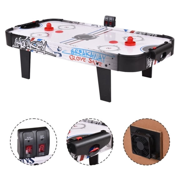 42" Indoor Air Hockey Game Table, Easy Assembly & Clean, LED/Manual Scorer Stable Construction