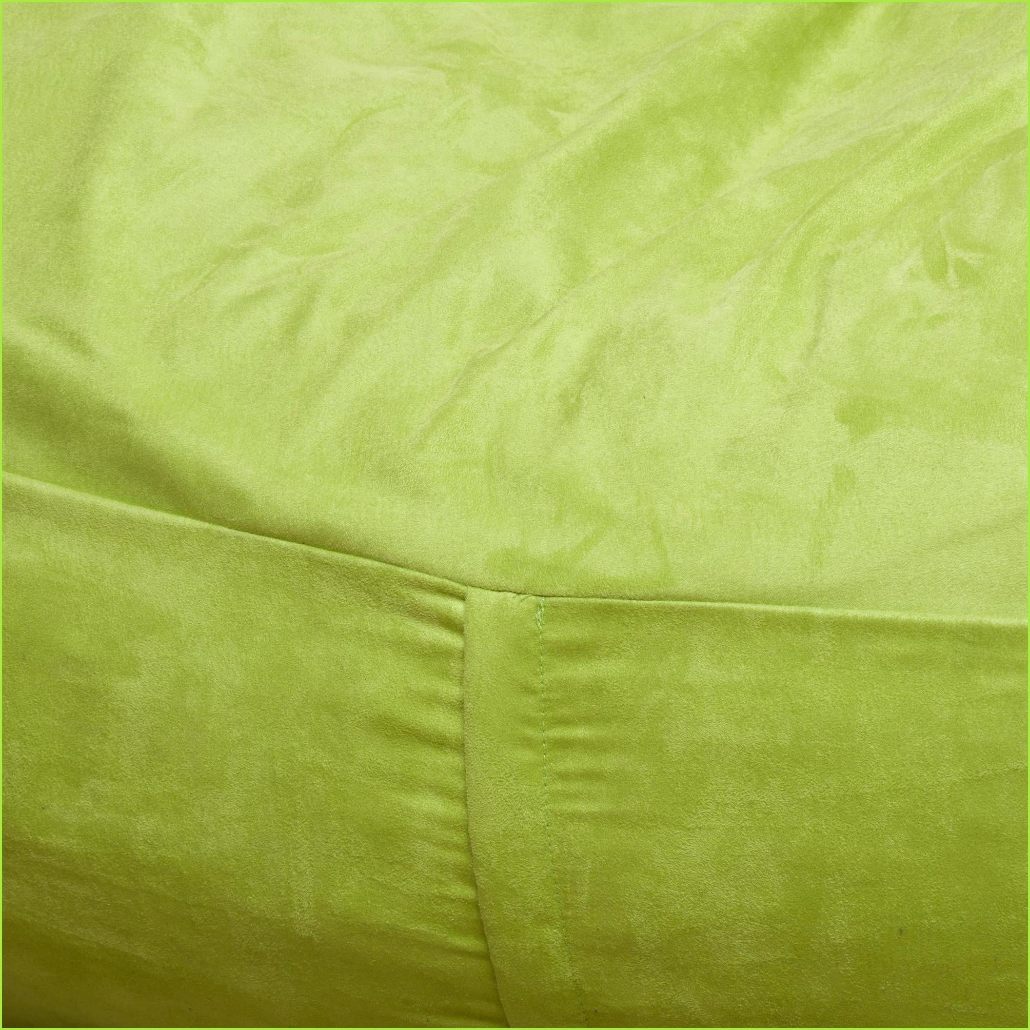 Michael 4 Foot Cylindrical Soft Suede Bean Bag Chair for Adults – Green | Polyester