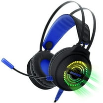 Xbox Accessory:  Wired Headset - DreamGear GRX-500 Game Headset RGB LED - Black:  Compatible with PC, Switch, PS5, Xbox X|S & Blue