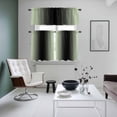 thumbnail image 4 of Light Green Black Ombre Kitchen Curtains Sets for Windows 36 Inch Length, Modern Gradient Abstract Art Rod Pocket Window Treatments Tier Curtains and Valances Set for Bedroom/Bathroom, 4 of 8