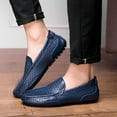 thumbnail image 6 of Summer Men Casual Shoes Moc Toe Genuine Leather Mens Loafers  Breathable Slip on Driving Shoes, 6 of 9