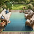 thumbnail image 6 of SUNDEREY Outdoor Rug 8'x10', Waterproof Reversible Plastic Straw Mat for Patio, RV & Camping - Lightweight All-Weather Carpet for Porch, Backyard & Deck, Teal, 6 of 9