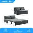 thumbnail image 2 of Mjkone Convertible Sofa Bed Queen Size,Linen Pull Out Sofa Bed with Cushions&Throw Pillows,Revesible Sleeper Couch for Apartment/Small Spaces,Dark Gray, 2 of 8