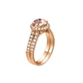 thumbnail image 2 of 1.50 Carat natural peach/pink VS Morganite Ring with Diamonds 14k Rose Gold Halo Double Shank Designer, 2 of 2