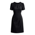 thumbnail image 4 of GZMOALH Women's Short Sleeve Crew Neck Midi Dress with Ruched Waist and Fitted Sheath Shape, 4 of 5