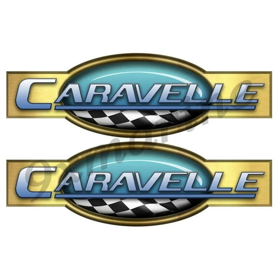 Two Caravelle Retro Stickers 10" Long