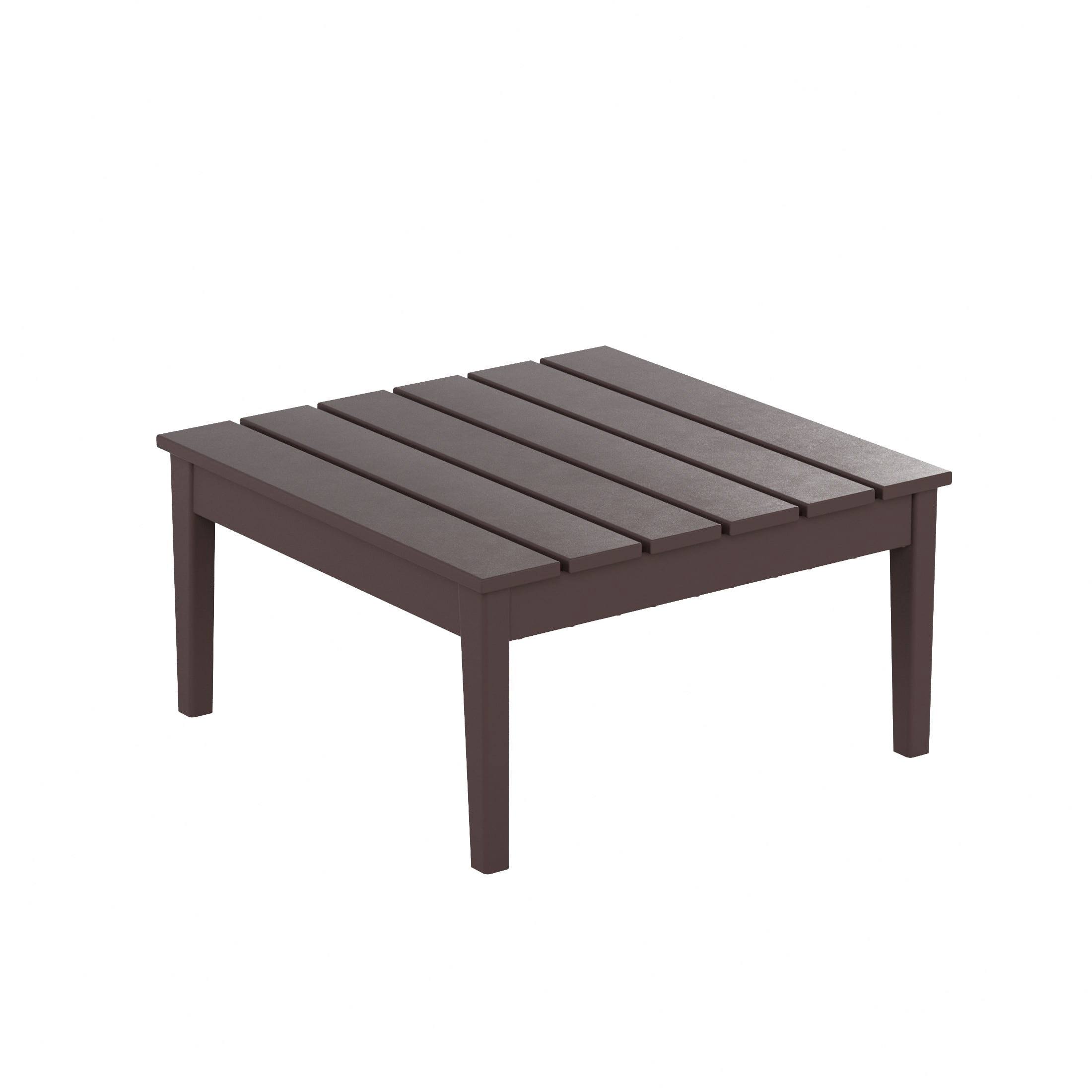 WestinTrends Ashore Outdoor Coffee Table, 32 Inch All Weather Poly Lumber Adirondack Patio Coffee Table Square Low Table, Dark Brown