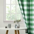 thumbnail image 6 of Buffalo Plaid Cafe Curtains Gingham Water Resistant Bathroom Window Curtain, Country Farmhouse Check Rod Pocket Half Window Kitchen Cafe Curtains, 28" W x 36" L,Deep Green , Set of 2, 6 of 7
