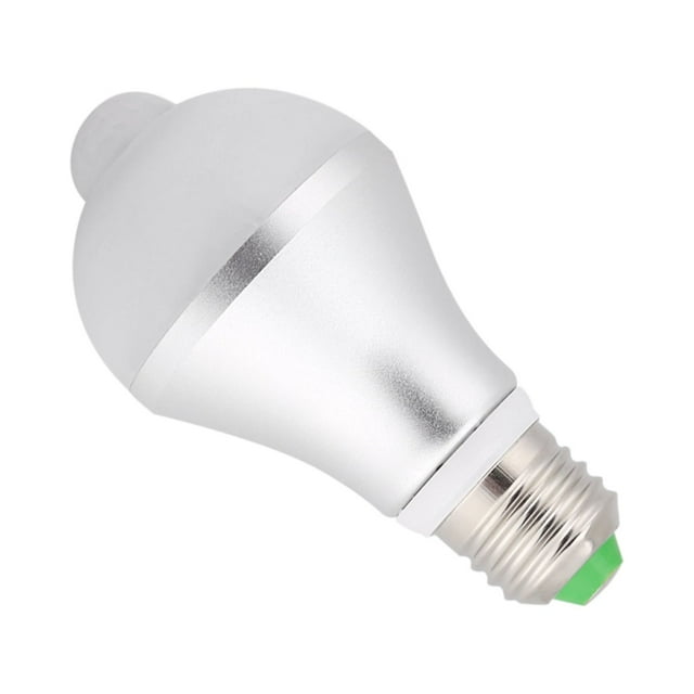 Bombilla LED E27 de 5 W con sensor de movimiento infrarrojo PIR para baño, estacionamiento, blanca 6500 K