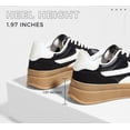 thumbnail image 2 of LUCKY STEP Classic Platform Sneakers Fashion Retro Casual Shoes,Black/White,Womens, 2 of 7