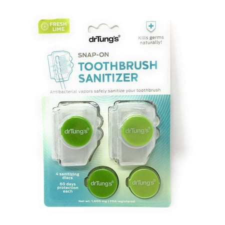Dr. Tung's Snap-On Toothbrush Sanitizer 2 ea (Best Toothbrush Sanitizer On The Market)