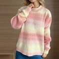 thumbnail image 5 of Women Long Sleeve Casual Gradient Slip Knit Sweater Basic Outfits Winter Clothing Fashion Fall Clothes, 5 of 6