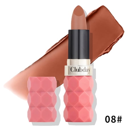 Clubday Diamond-Cut Velvet Matte Lipstick, 8 universal nude shades, silky smooth, non-drying, transfer-proof, long-lasting, suitable for all skin tones