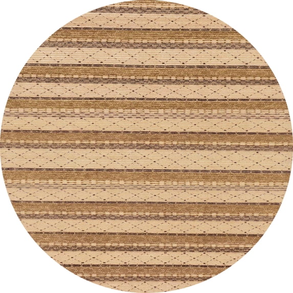 Ahgly Company Indoor Round Abstract Chocolate Brown Solid Area Rugs, 7' Round