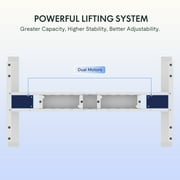 FLEXISPOT 55x28 Dual Motors 3-Stage Height Adjustable Standing Desk Ergonomic Home Office Sit Stand Desk with USB Port, Bamboo Rectangle Desktop White Oval Frame