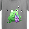 thumbnail image 4 of Inktastic Boba Toad Cute Frog with Tea Youth T-Shirt, 4 of 5