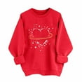thumbnail image 2 of Uootdi Womens Valentine Sweatshirt Love Heart Print Crewneck Pullover Tops Casual Cute Valentines Long Sleeve Sweatshirt Outfit Gift, 2 of 7