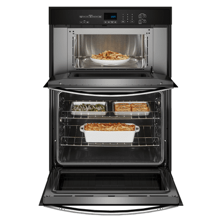 Whirlpool - 30" Built-In Electric Combination Wall Oven with Adjustable Self-Clean Cycle - Stainless Steel