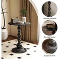 thumbnail image 4 of Mesa Auxiliar Pequeña de Metal, Mesa Auxiliar Redonda Negra Mate Clásica para Mesita de Noche o Sofá, Mesa de Pedestal Pequeña para Sala de Estar, Esquinas, Recámara, Patio y Bar, 4 of 4