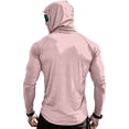 thumbnail image 5 of Long Sleeve Sun Shirt Men UPF 50+ Rash Guard Cooling Fishing Hoodies with Mask Casual Summer UV SPF Hiking Blouses, M, 5 of 10
