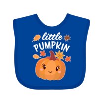 Inktastic Cute Little Pumpkin with Fall Leaves Boys or Girls Baby Bib