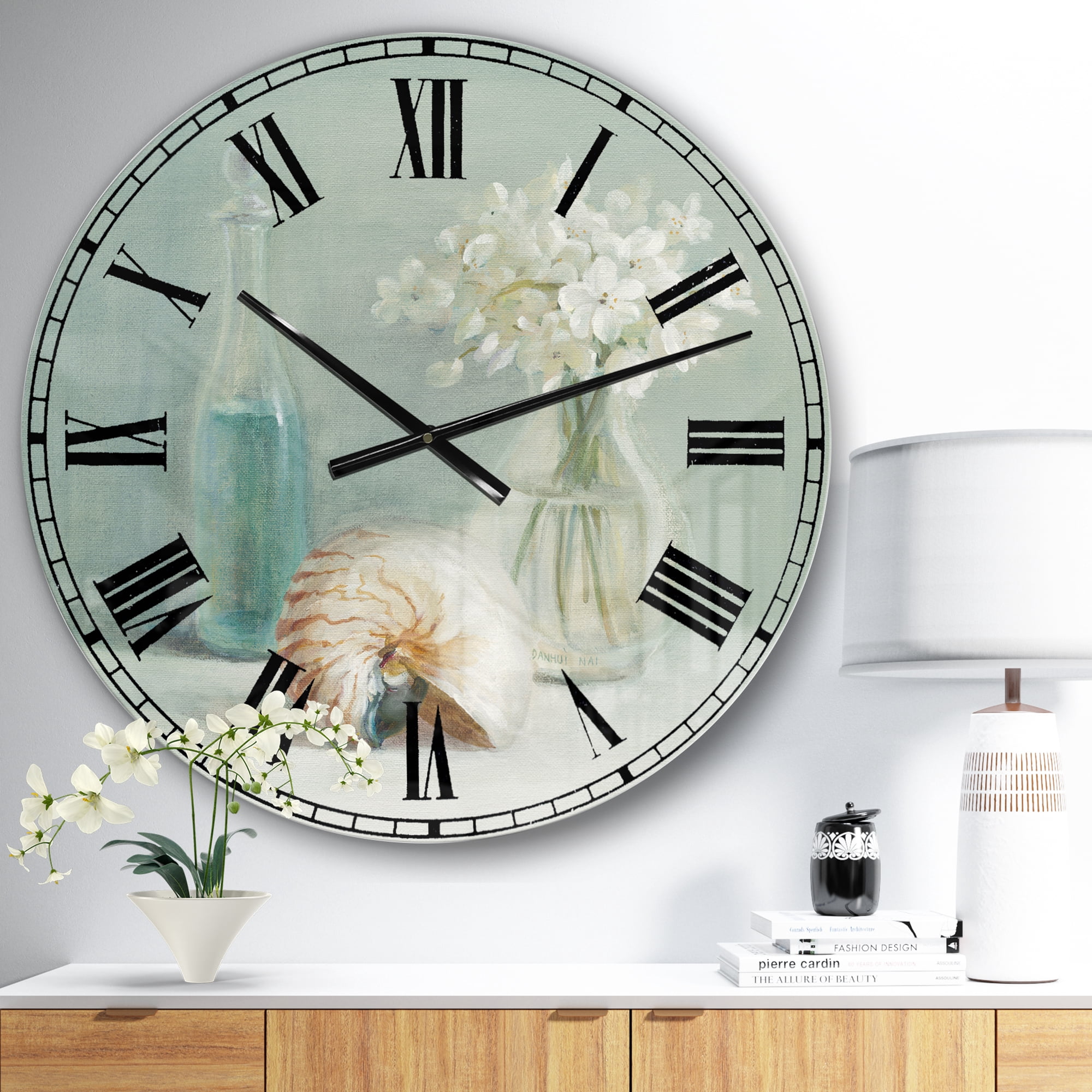 Designart 'Pastel Bath IV' Farmhouse wall clock