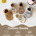 thumbnail image 4 of Toddler Socks 5 Pairs Low Cut Ankle Socks Smile Face Fishnet Cotton Socks for Baby Boys Girls Kids，2-15 Years, 4 of 8