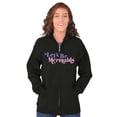 thumbnail image 4 of Let's Be Mermaids Cute Beach Day Womens Plus Size Graphic Zipper Hoodie Brisco Brands 2X, 4 of 5