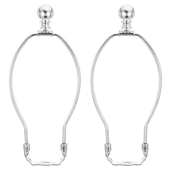 8 Inch Lamp Harp Kit with Finial Lamp Shade Holder Chrome,2 Set