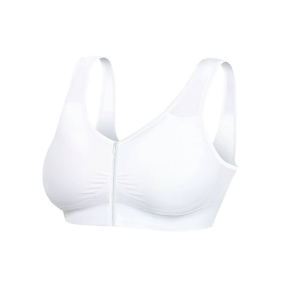 Therapeutic Zip Front Bra, White, Small
